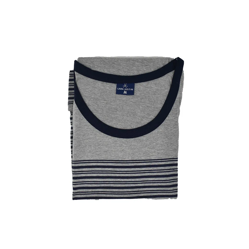 Pigiama Cotone Uomo Canotta Pantaloncini Lara Justin Righe 1028