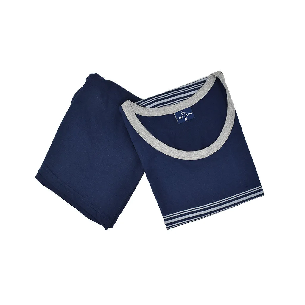 Pigiama Cotone Uomo Canotta Pantaloncini Lara Justin Righe 1028