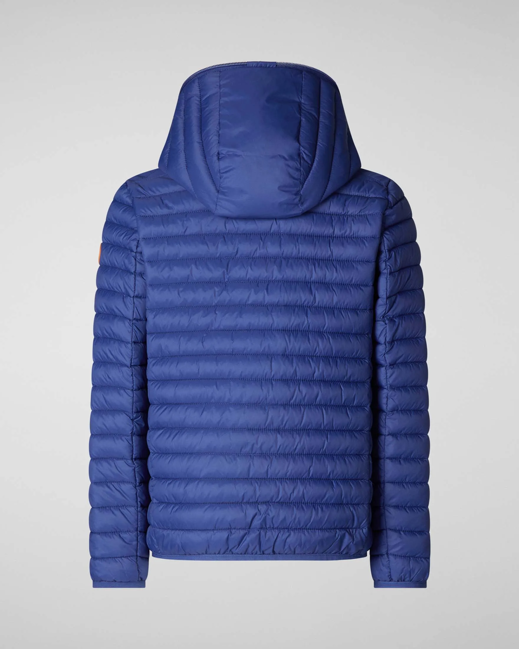 Piumino blu royal Huey con cappuccio fisso in nylon opaco imbottito in Plumtech® 3-8 anni