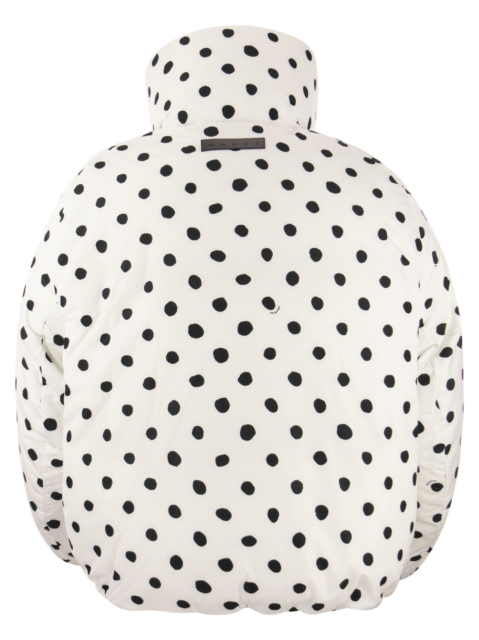 Piumino oversize con pois