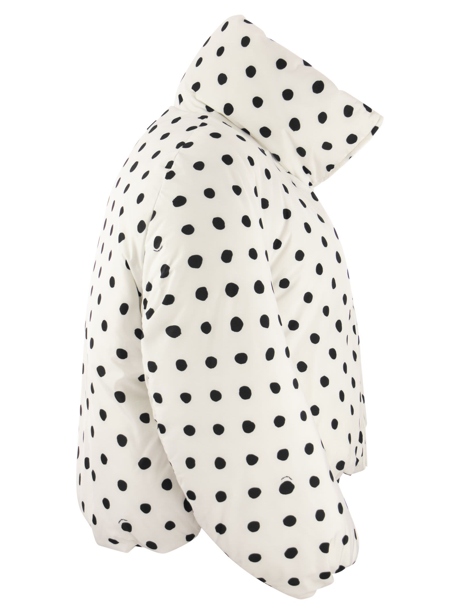 Piumino oversize con pois