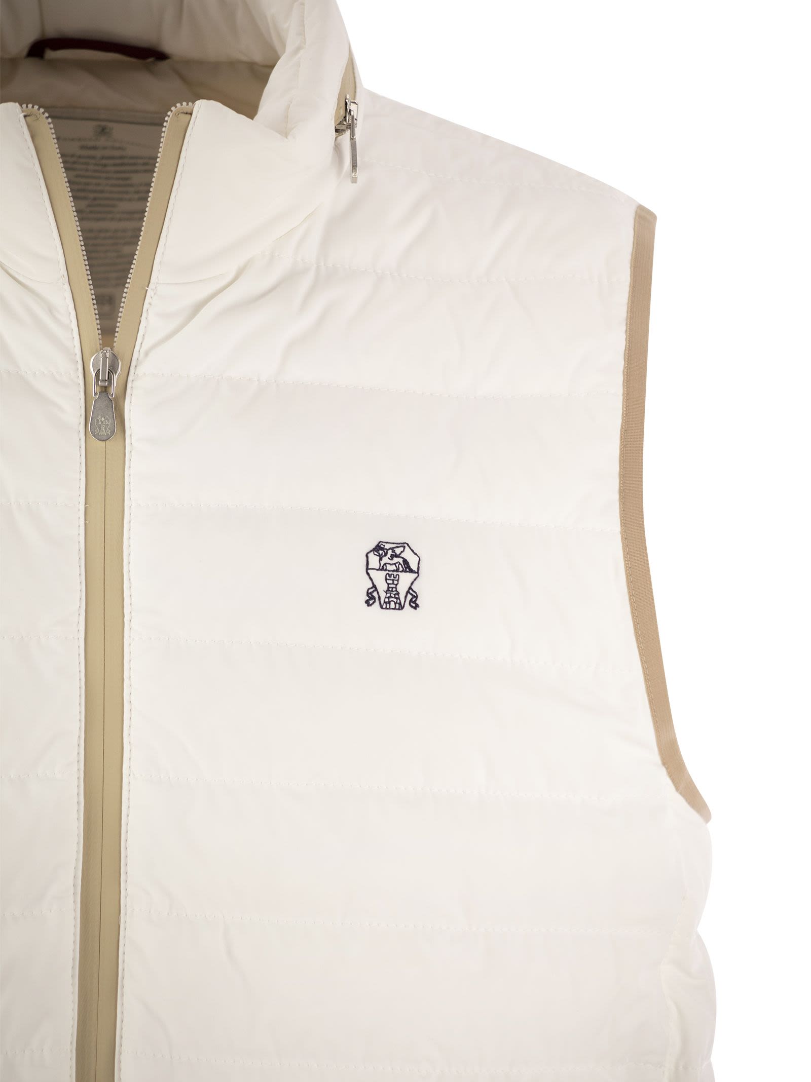 Piumino senza maniche in nylon membranato