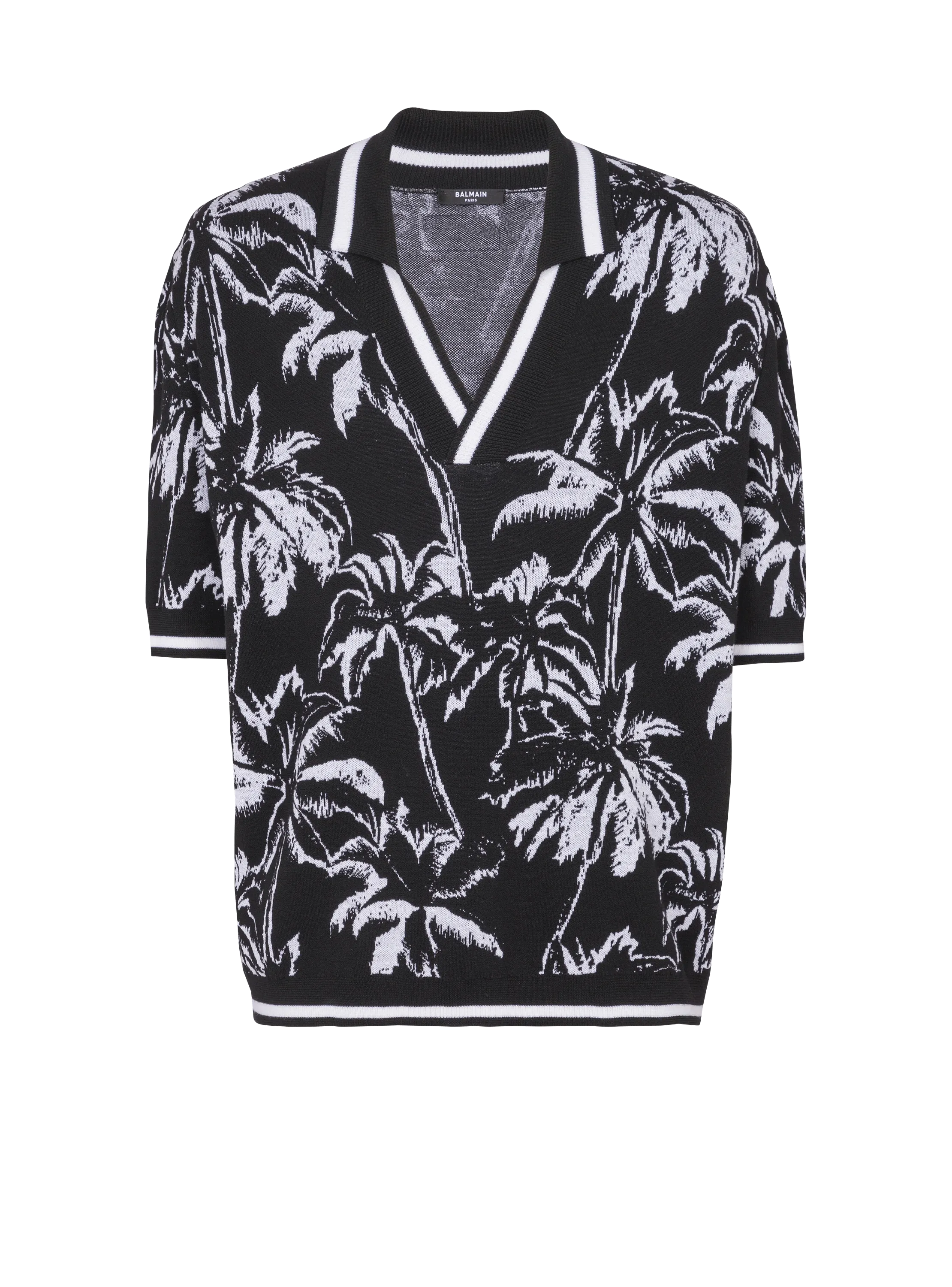 Polo in maglia con motivo palme