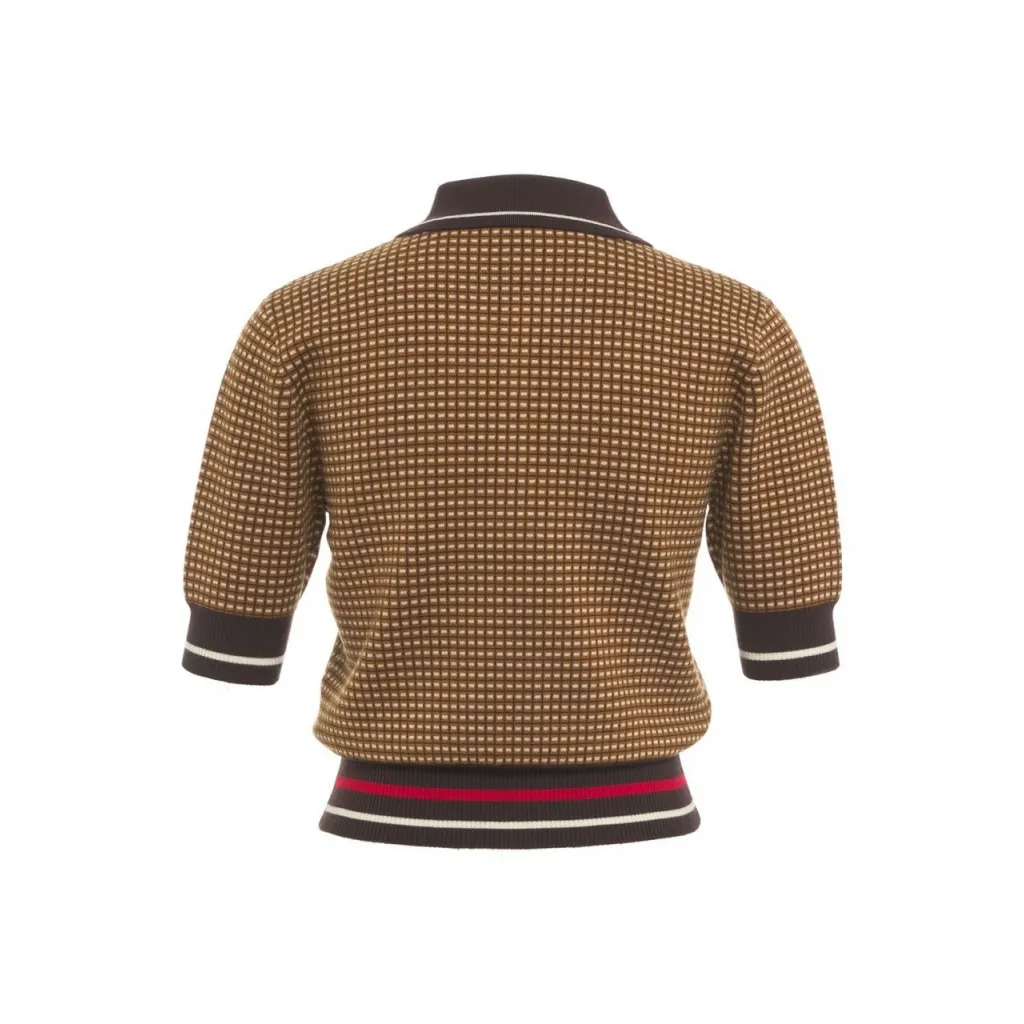 Polo shirt in misto lana Mia marrone