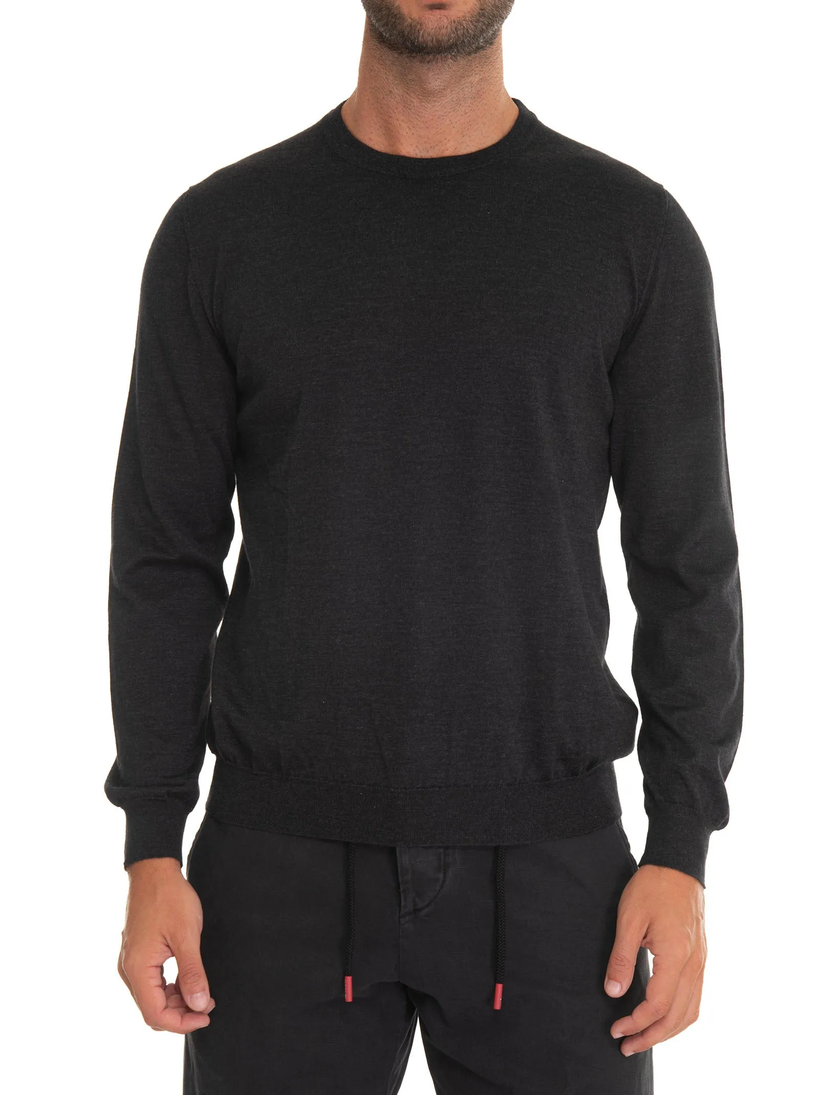 Pullover girocollo Nero Kiton Uomo