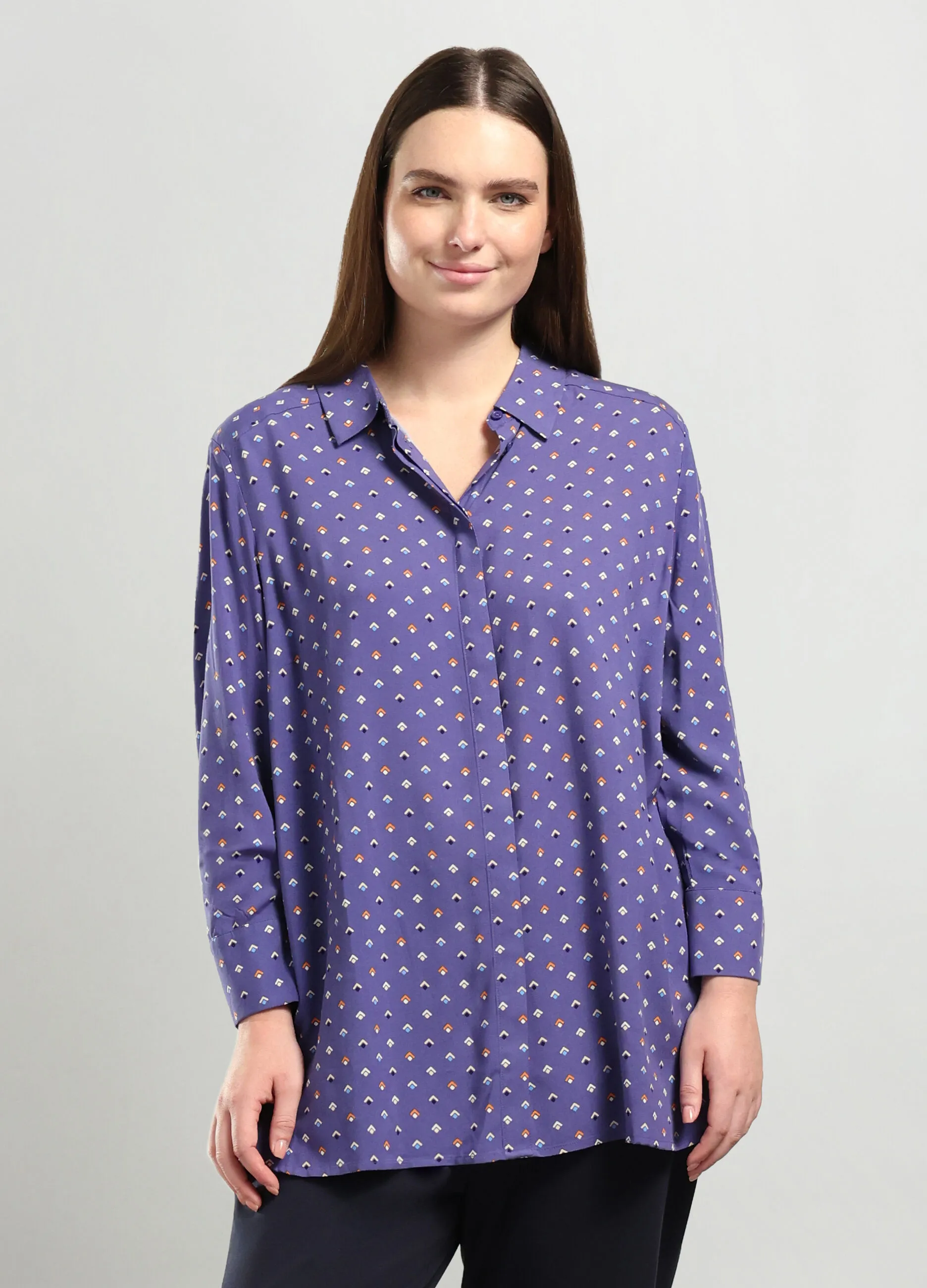 ROSA THEA  Camicia in pura viscosa donna curvy
