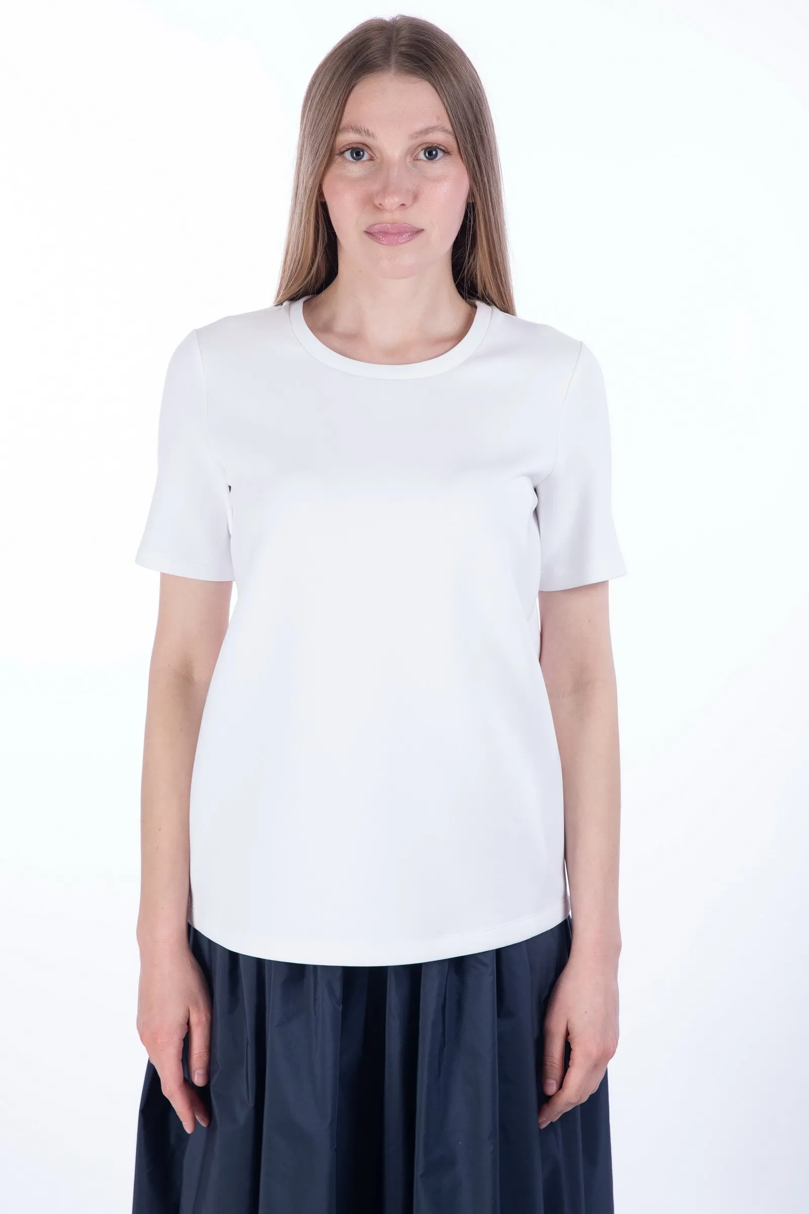 ‘S MAX MARA T-shirt in jersey scuba con logo FIANCO