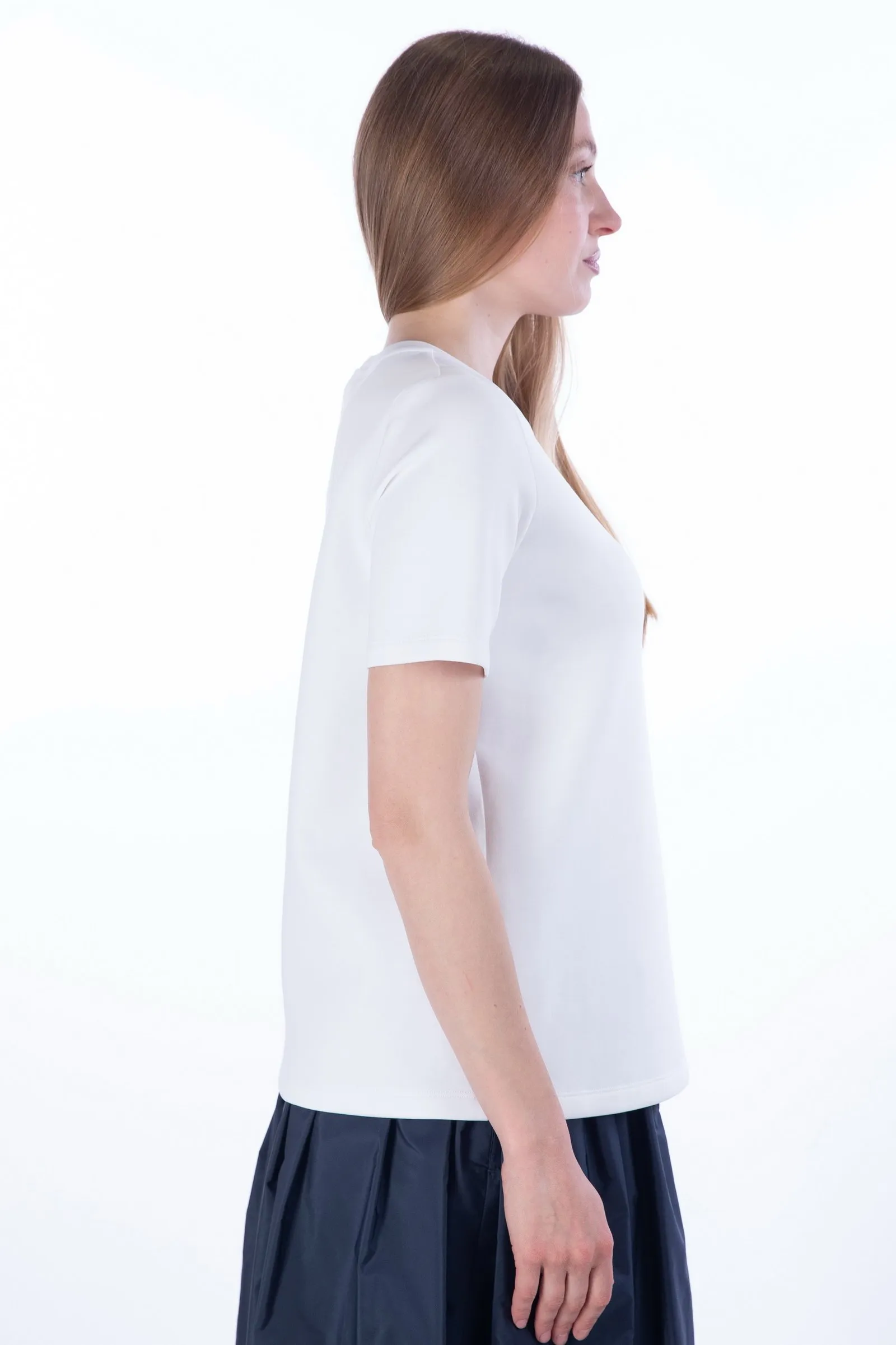 ‘S MAX MARA T-shirt in jersey scuba con logo FIANCO
