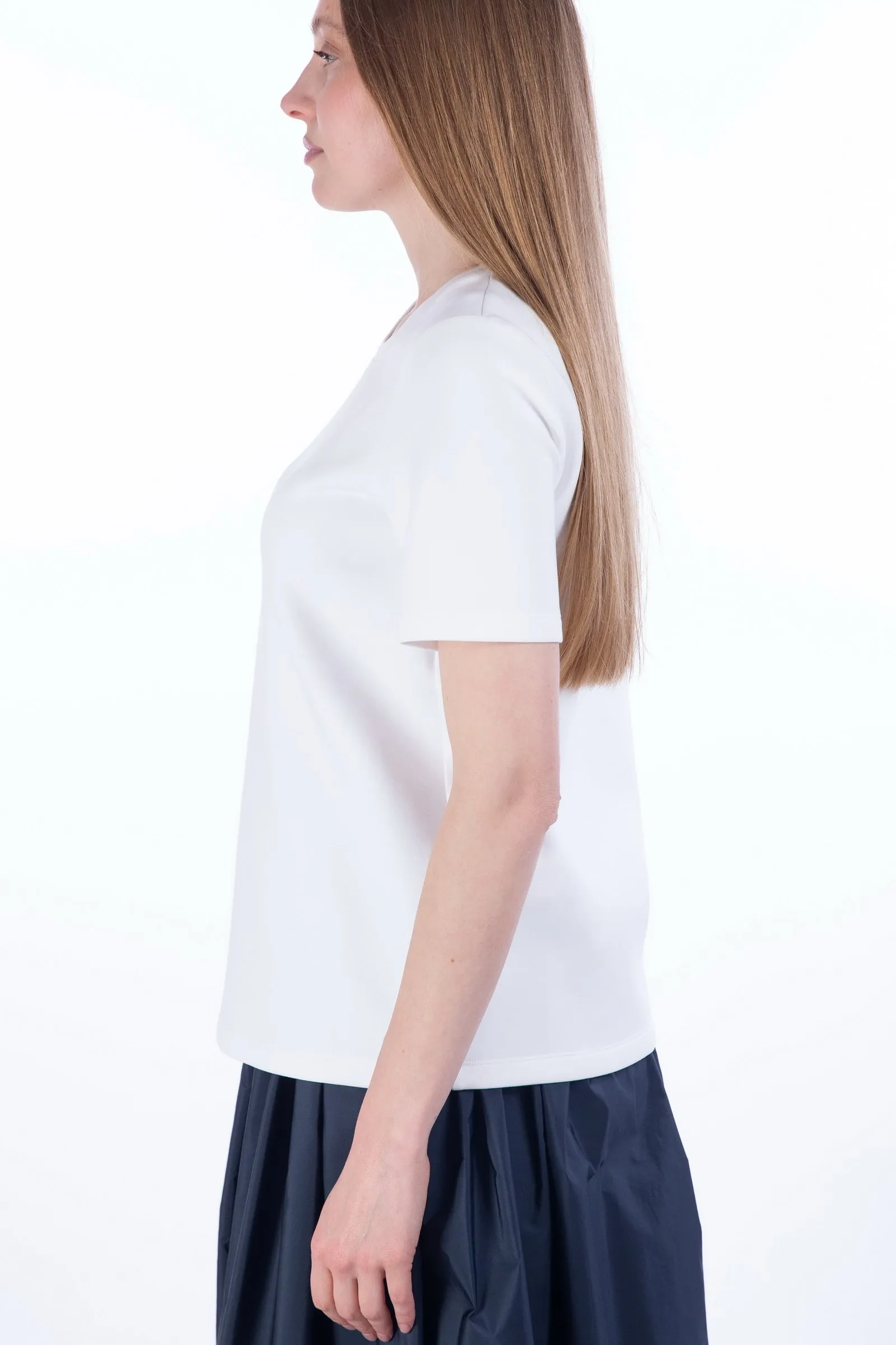 ‘S MAX MARA T-shirt in jersey scuba con logo FIANCO