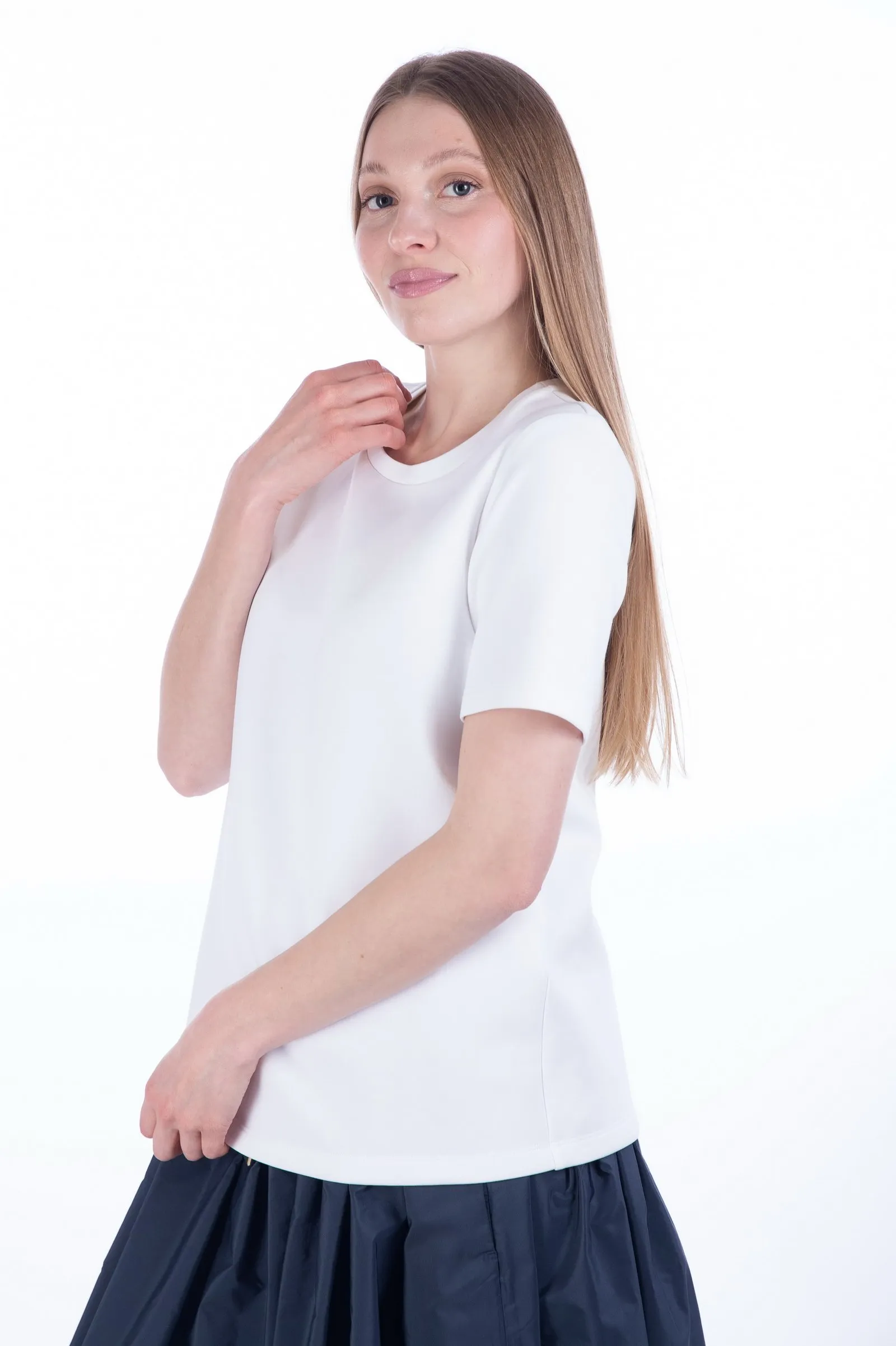 ‘S MAX MARA T-shirt in jersey scuba con logo FIANCO