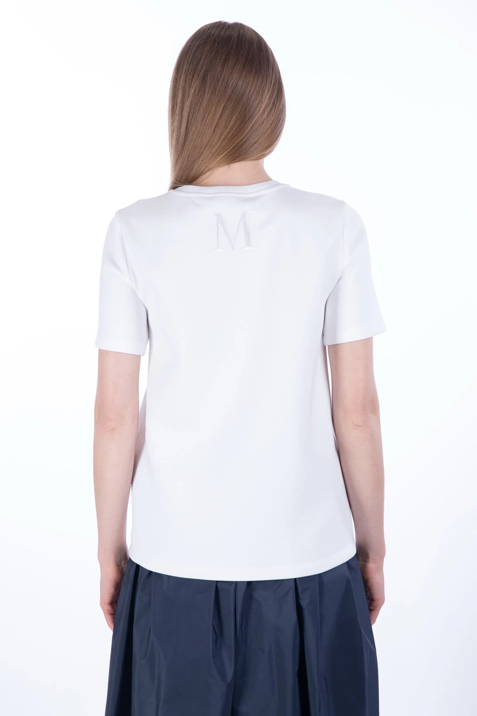 ‘S MAX MARA T-shirt in jersey scuba con logo FIANCO