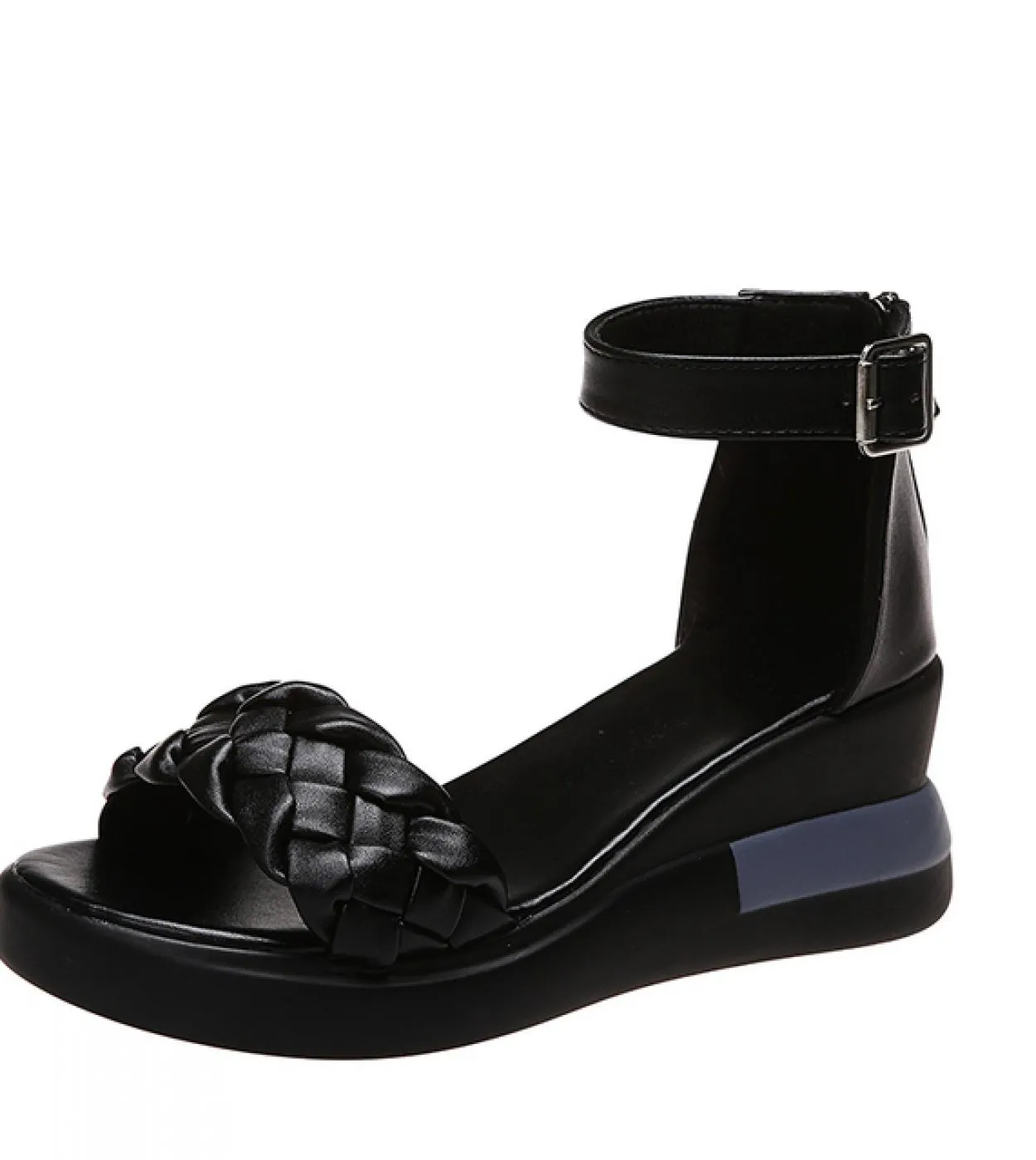 Sandali estivi da donna con zeppa sandali con plateau cinturino punta aperta scarpe casual con fondo grosso 2022 sandali rosa ar