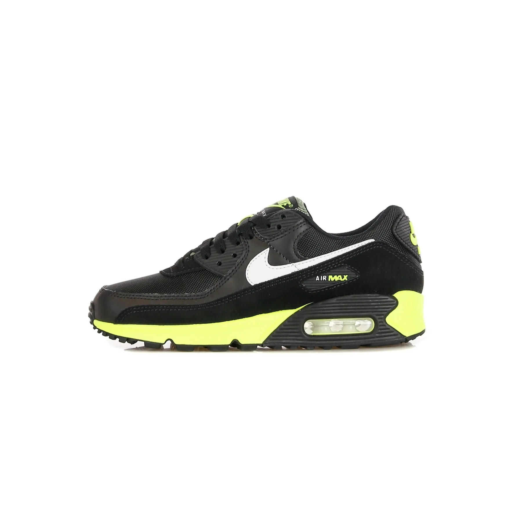 Scarpa Bassa Uomo Air Max 90 Black/white/hot Lime