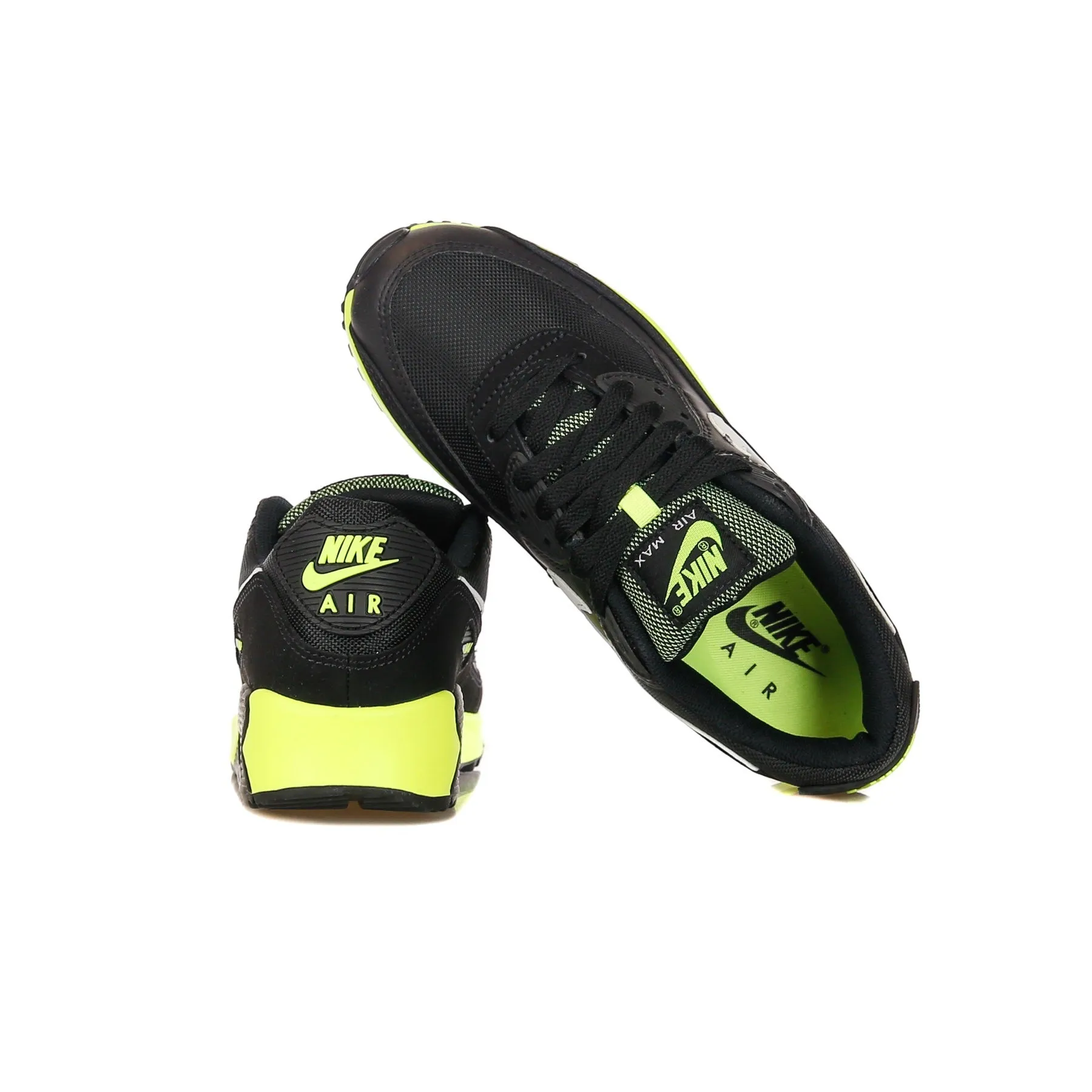 Scarpa Bassa Uomo Air Max 90 Black/white/hot Lime