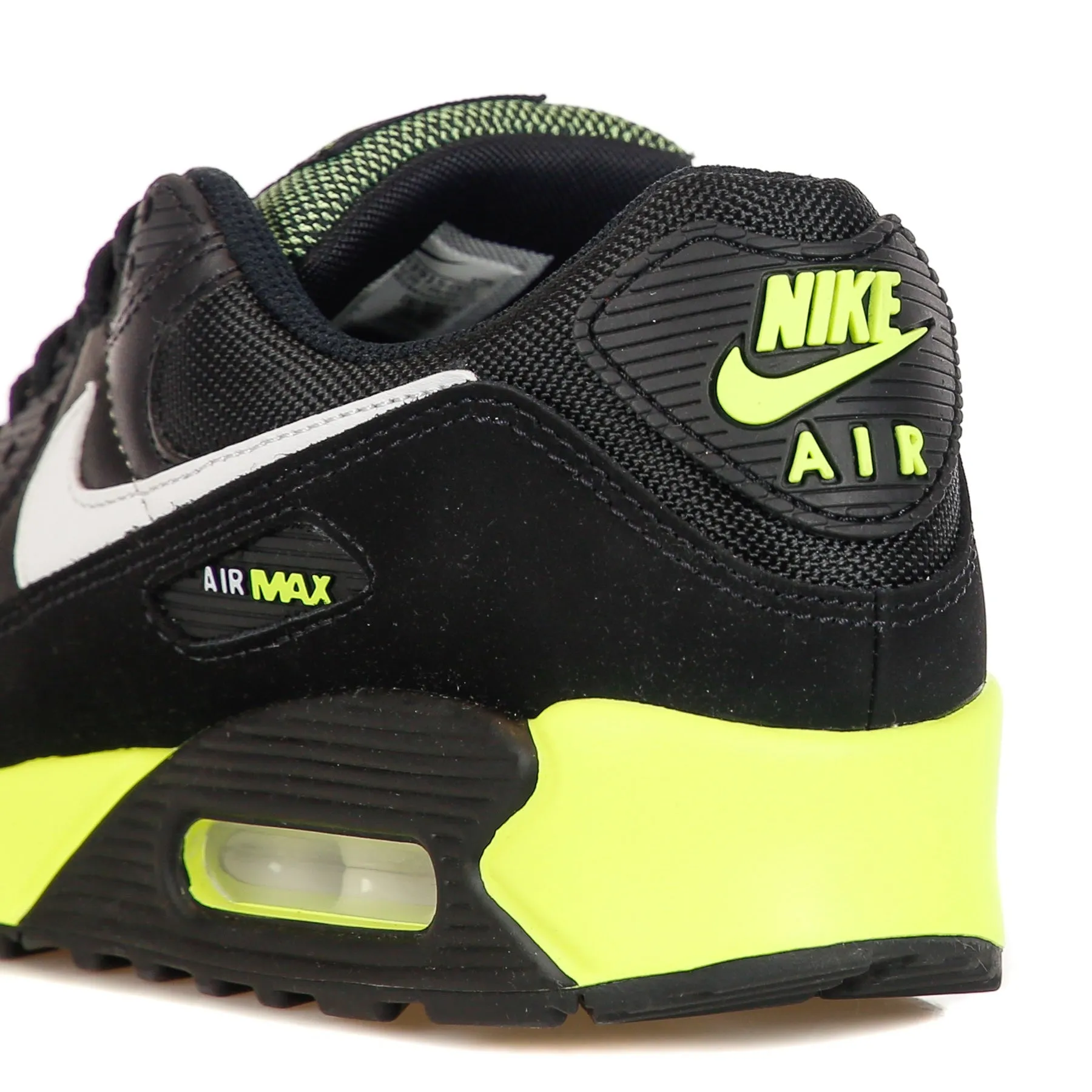 Scarpa Bassa Uomo Air Max 90 Black/white/hot Lime