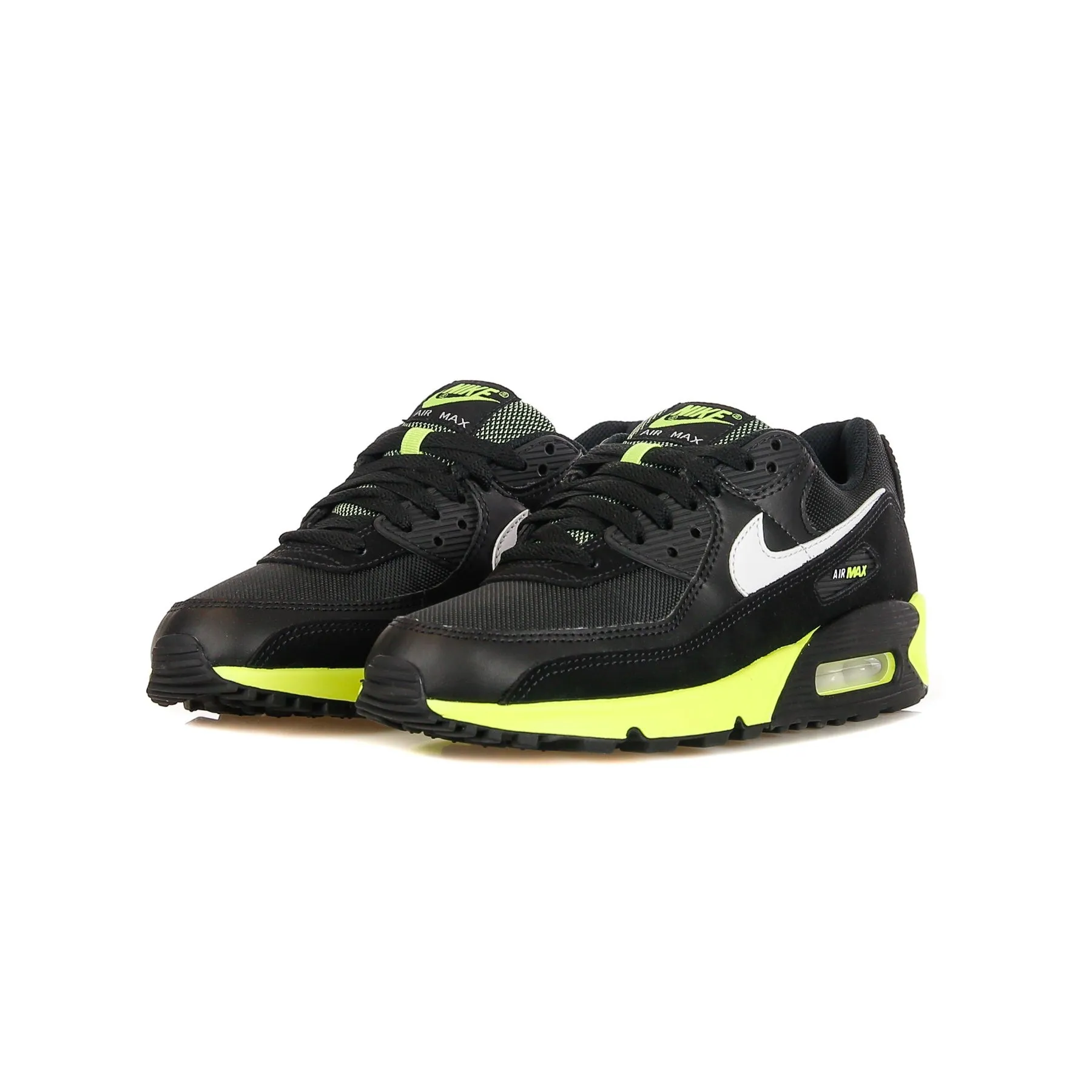 Scarpa Bassa Uomo Air Max 90 Black/white/hot Lime