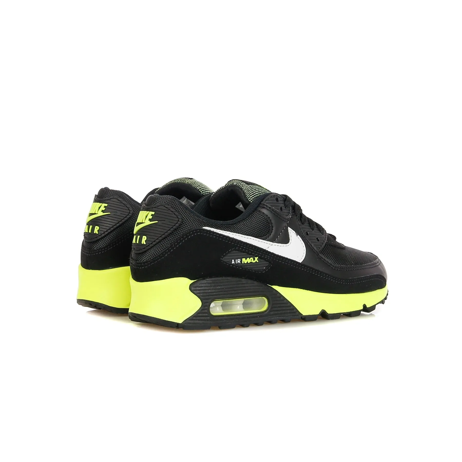 Scarpa Bassa Uomo Air Max 90 Black/white/hot Lime