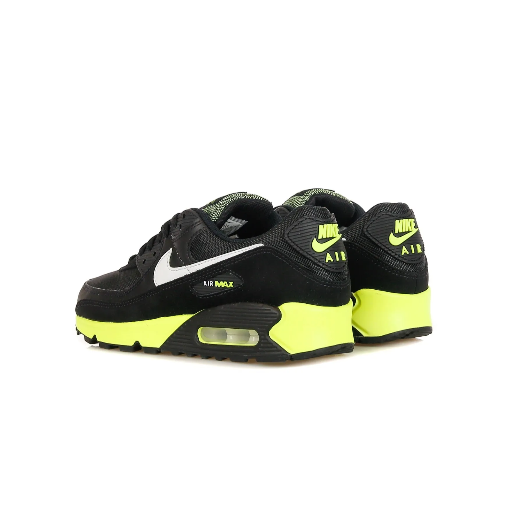 Scarpa Bassa Uomo Air Max 90 Black/white/hot Lime