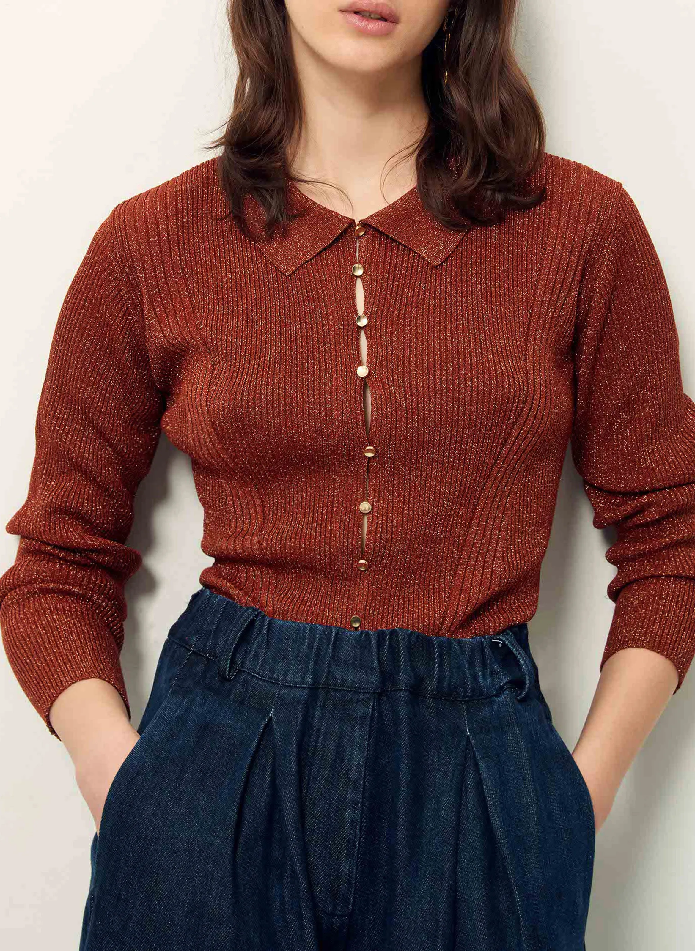  SESSUN   MOONOSEE - Maglione con collo a polo | Rosso
