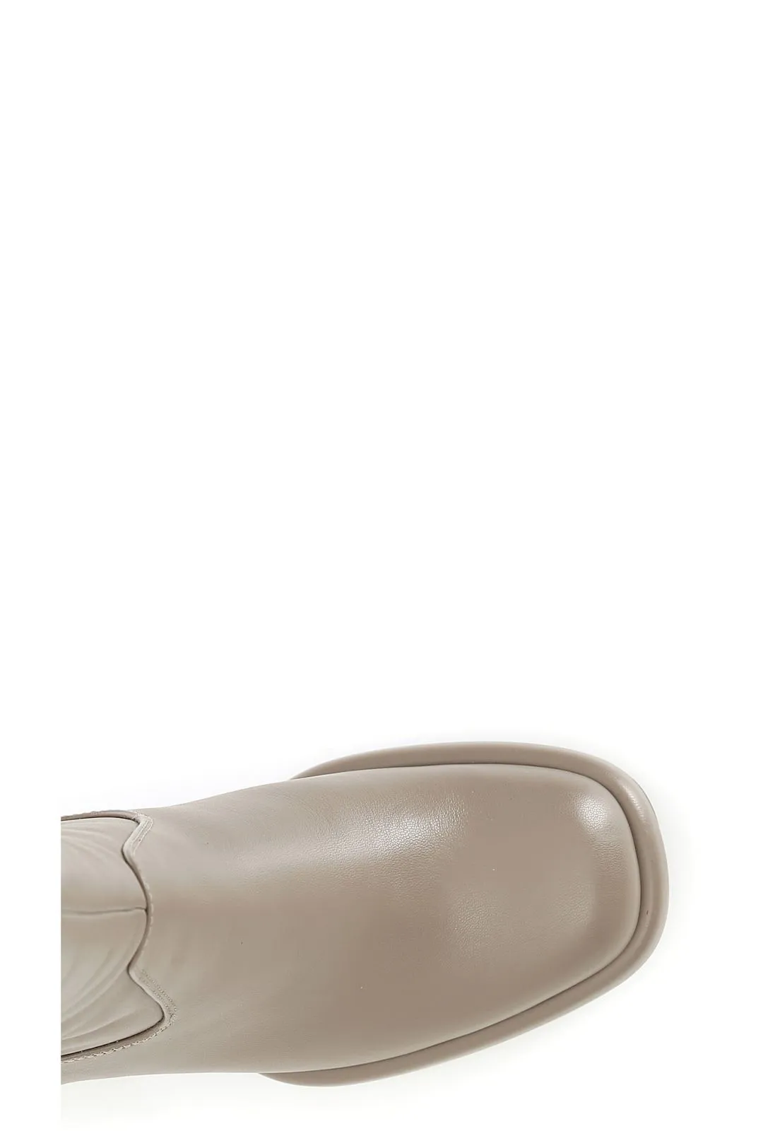 stivale in pelle e stretch taupe