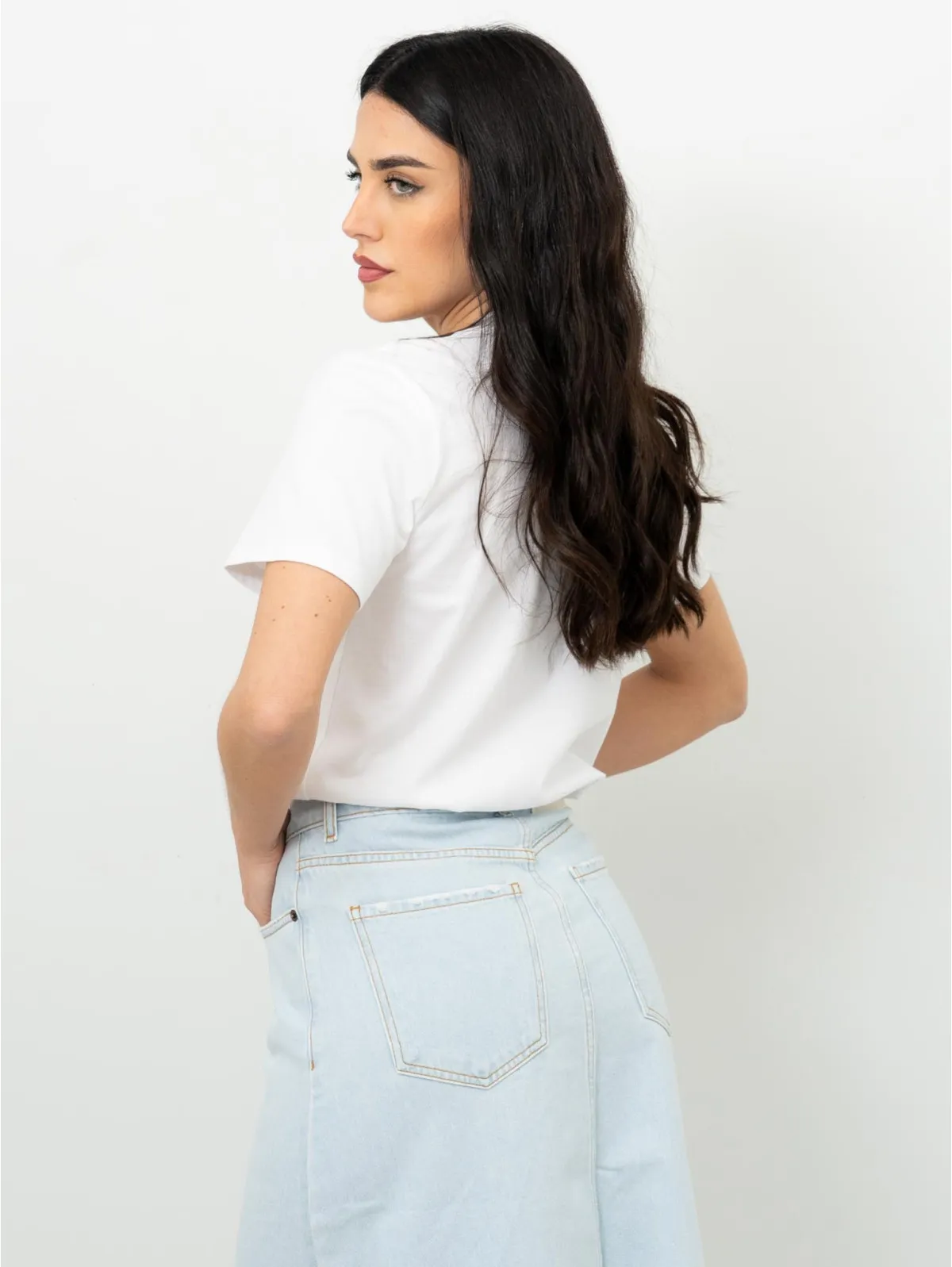 T-shirt da donna di colore bianco