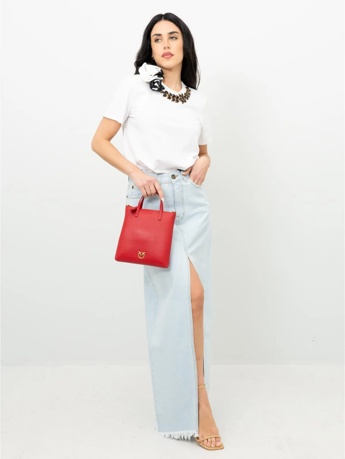 T-shirt da donna di colore bianco