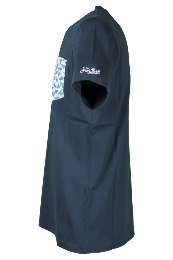 T-shirt Uomo Saint Barth Mc2 Blue