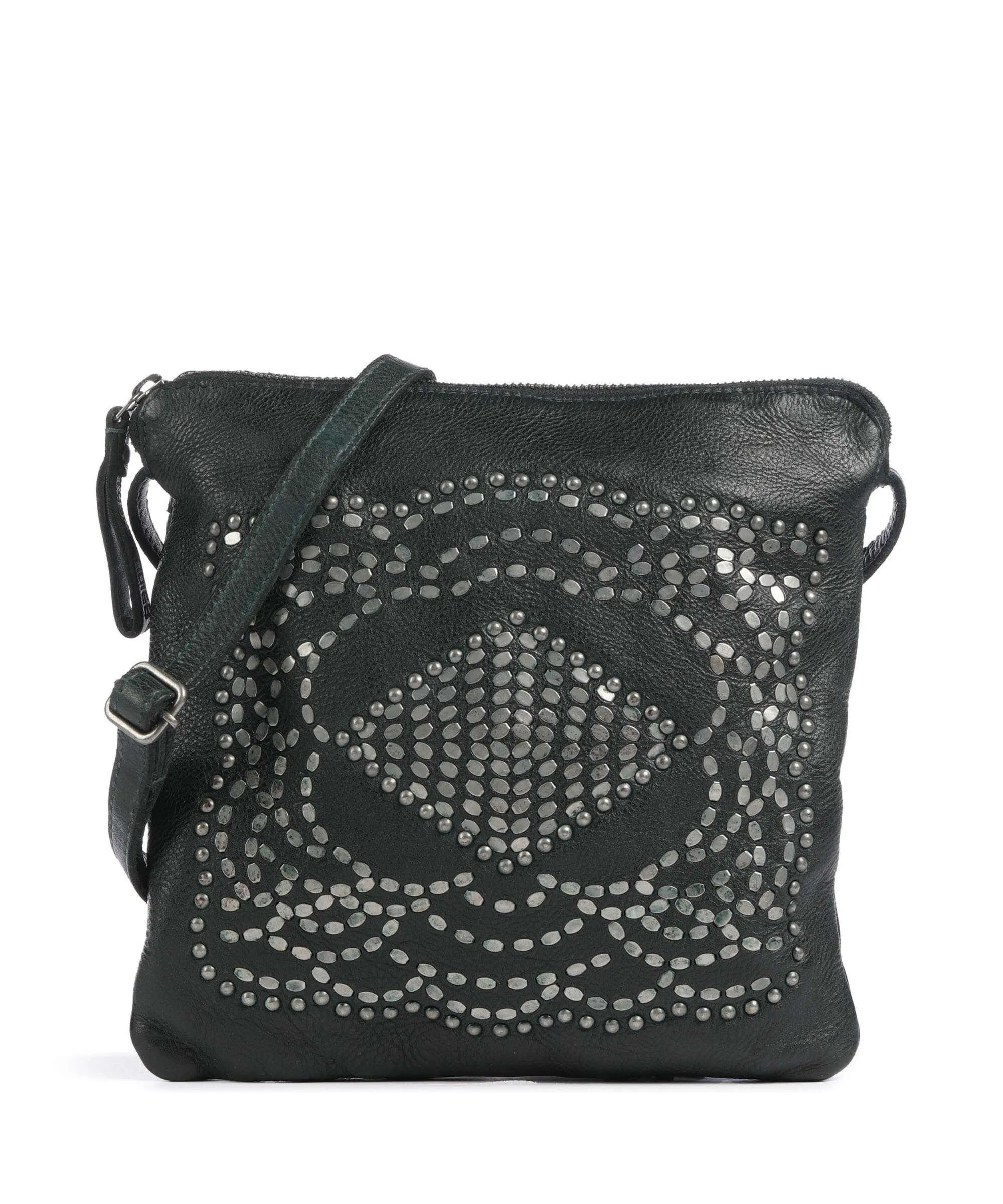  Taschendieb Wien Rossauerlände 4 Borsa a tracolla pelle di vacchetta grana verde scuro  