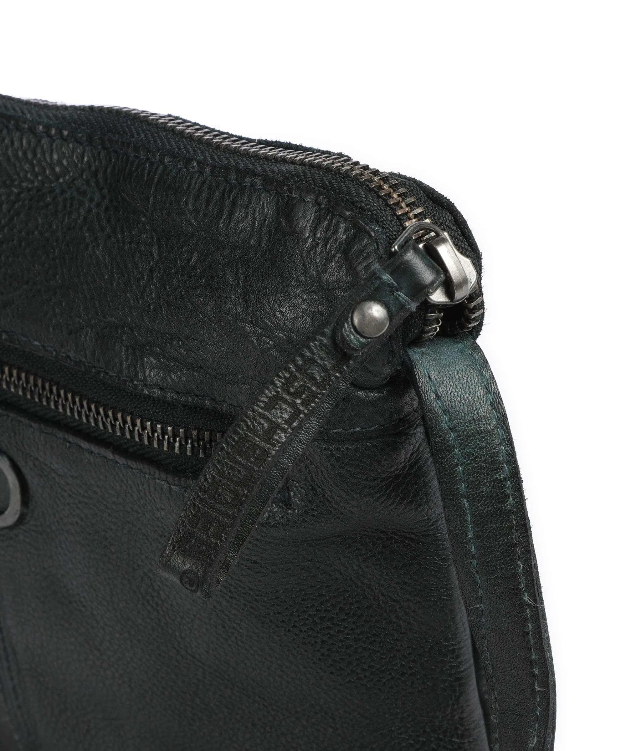  Taschendieb Wien Rossauerlände 4 Borsa a tracolla pelle di vacchetta grana verde scuro  