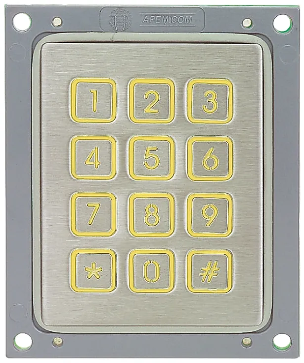 Tastiera in acciaio inox 4 x 3 a 12 tasti IP65