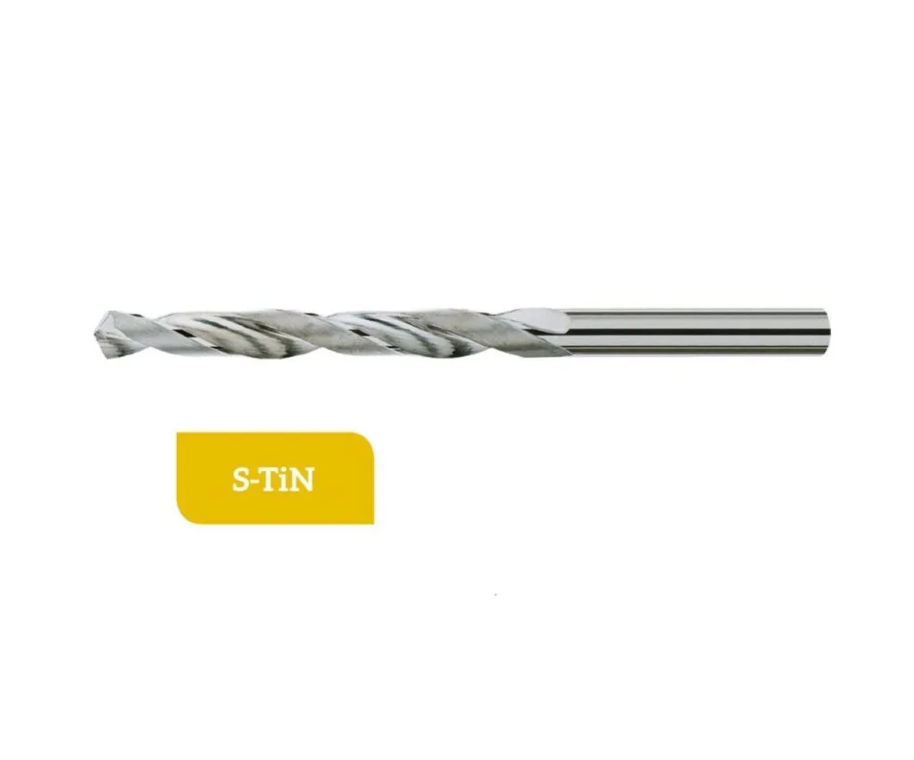 TD-1.300-0810N Punta a elica in metallo duro Ø8.1 con 2 taglienti e gambo cilindrico rivestita S-TiN