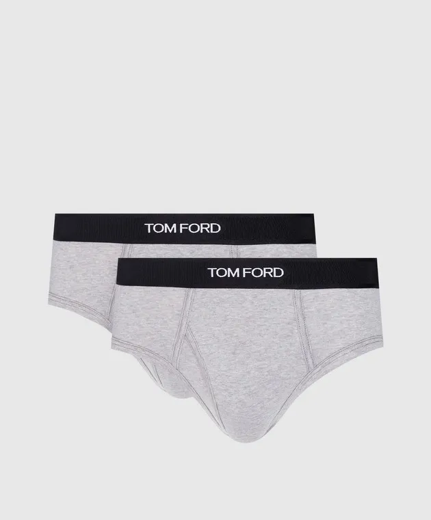 Tom Ford Set di slip grigi con logo T4XC11040