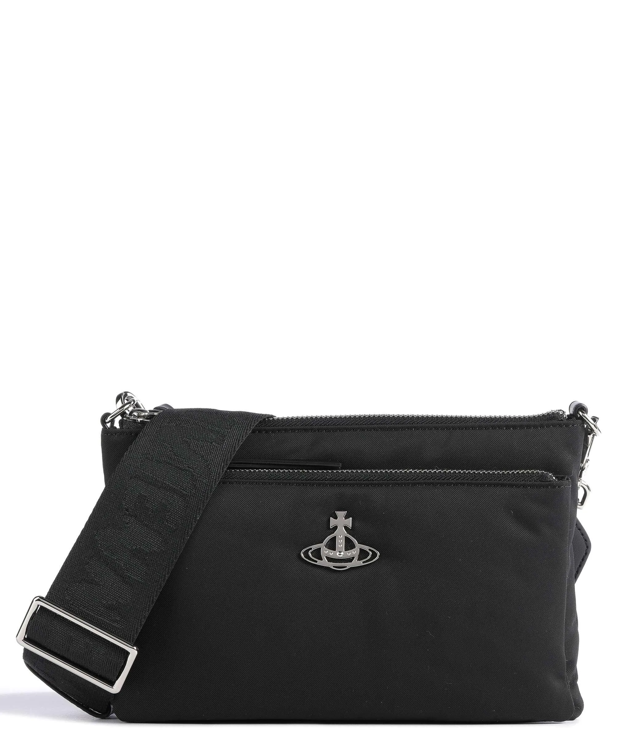  Vivienne Westwood Anna Re-Nylon Borsa a tracolla poliestere riciclato nero  