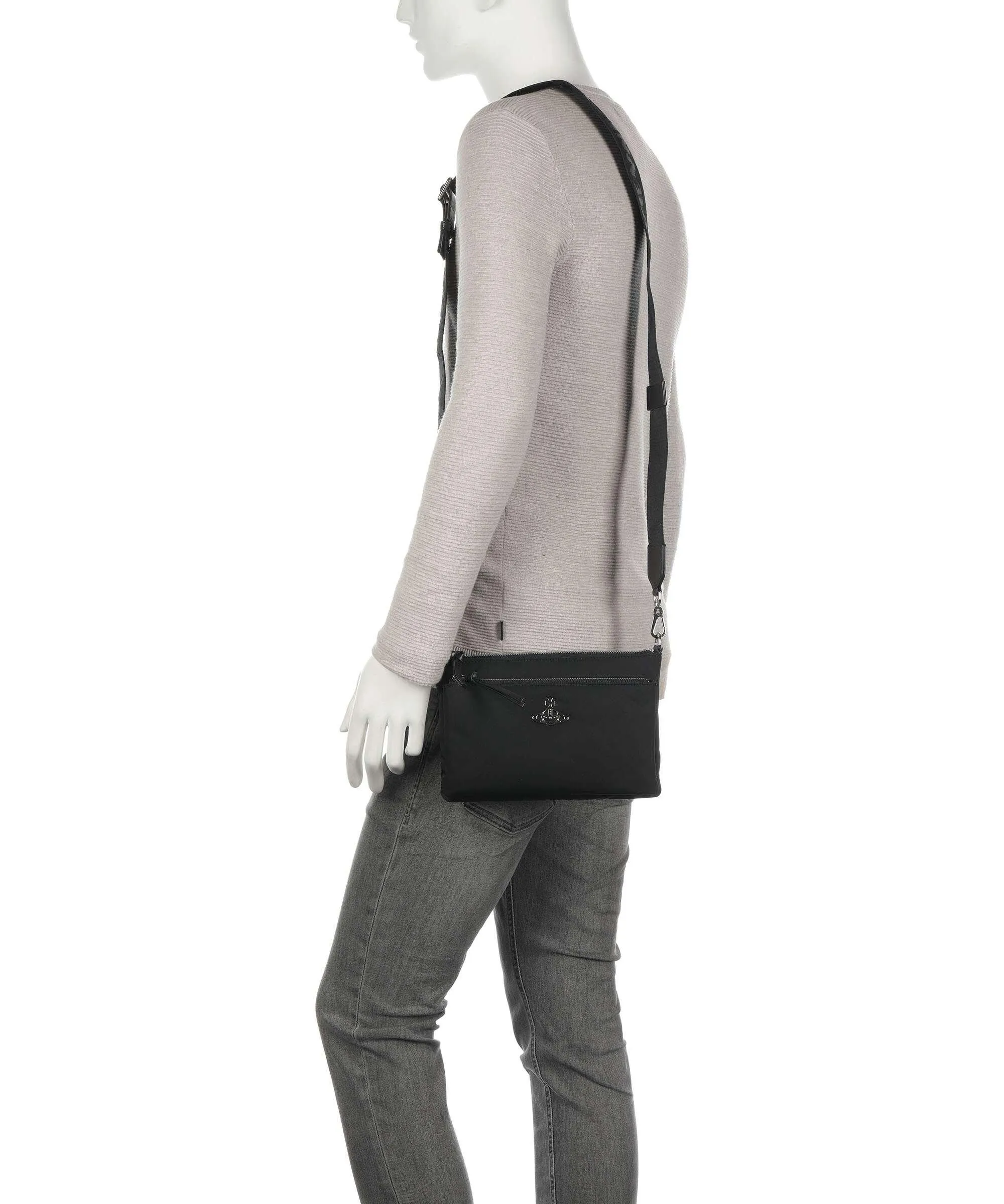  Vivienne Westwood Anna Re-Nylon Borsa a tracolla poliestere riciclato nero  