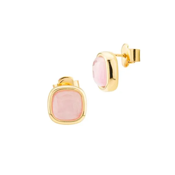 XOR723DR Orecchini placcati oro giallo con cristallo piccolo rosa baby    