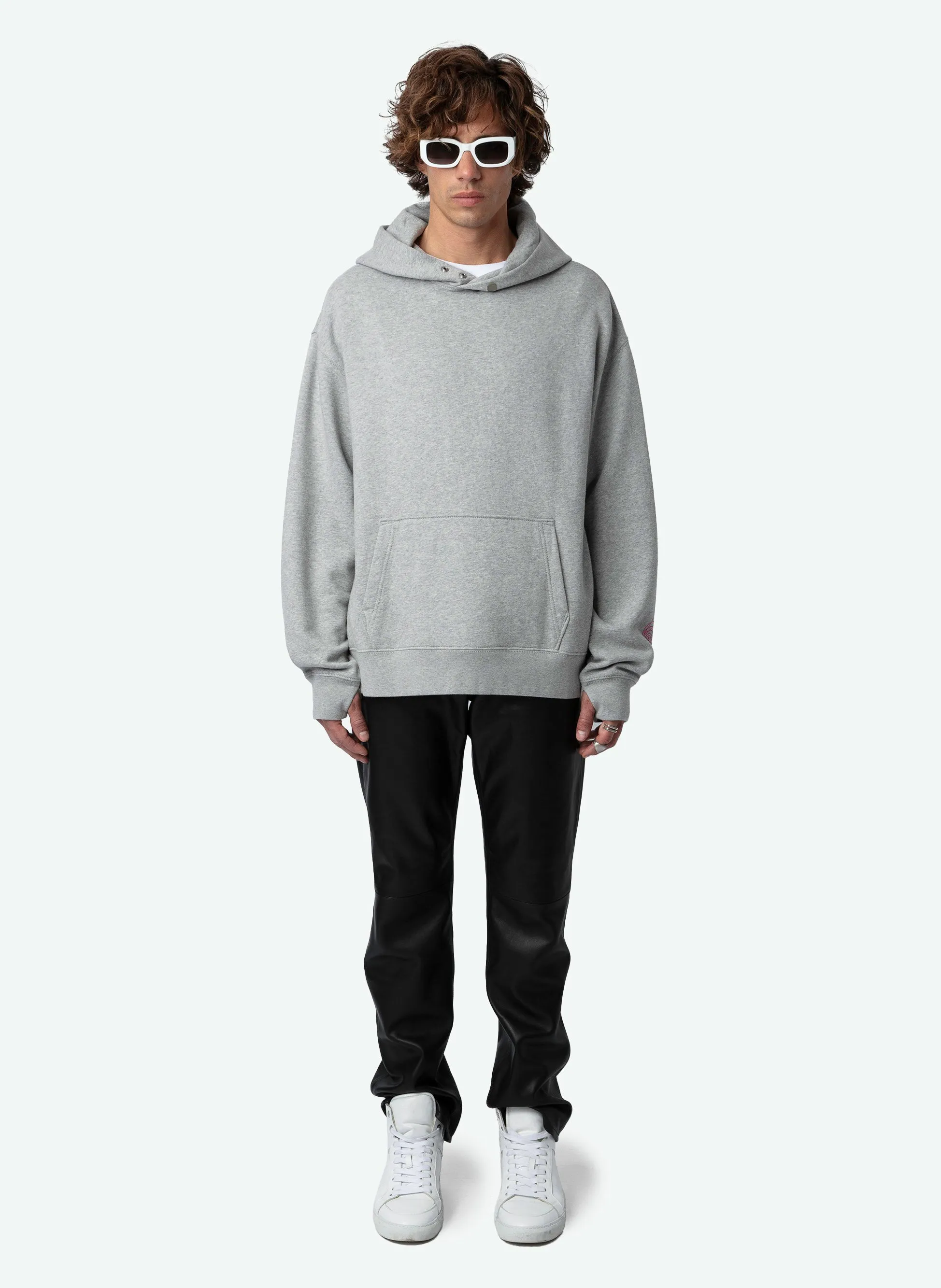 ZADIG&VOLTAIRE   NILS - Felpa oversize con cappuccio in cotone biologico | Grigio