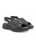 Zeppa Emanuèlle Vee INCROCIATO EXTRA LIGHT in pelle nero